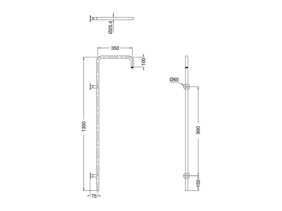 Reece Milli Mood Edit Column Shower Arm Only Chrome