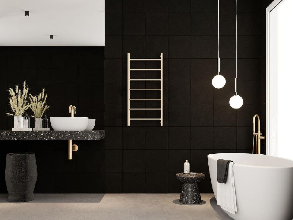 Reece Milli Mood Edit Heated Towel Rail 500 X 1100mm Brushed Gold