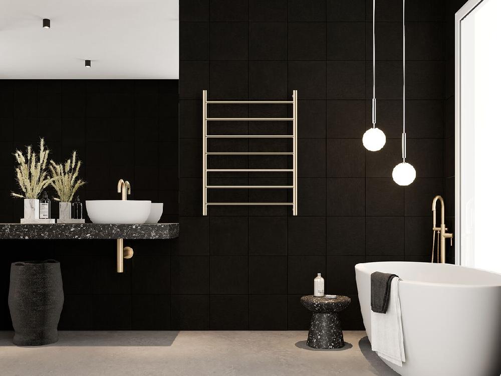 Reece Milli Mood Edit Heated Towel Rail 800 X 1100mm Brushed Gold
