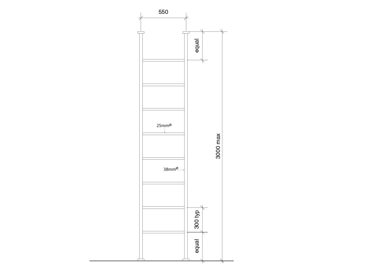 Reece Milli Mood Edit Heated Towel Rail Floor To Ceiling (Hardwired Floor Cable Entry) 550mm Chrome