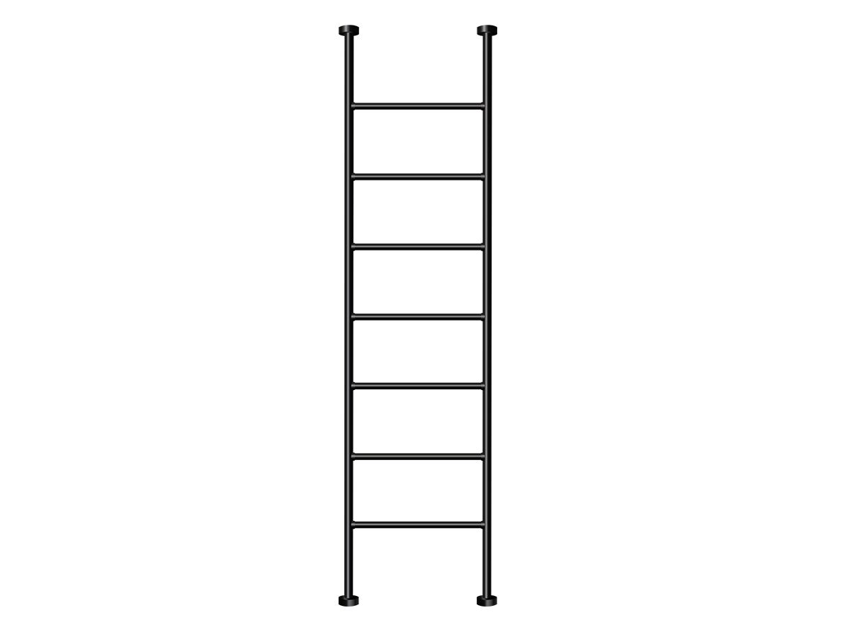 reece Milli Mood Edit Heated Towel Rail Floor to Ceiling (Hardwired Ceiling Cable Entry) 550mm Matte Black