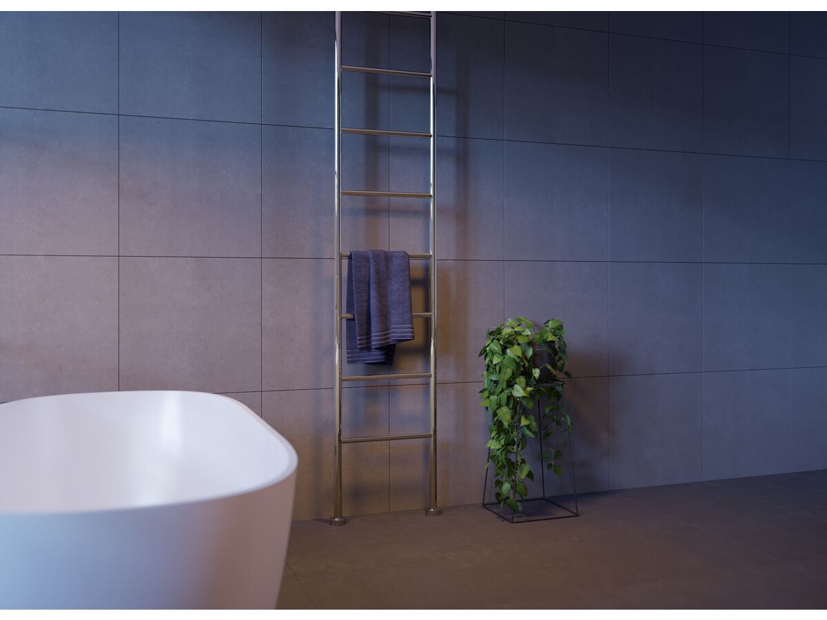 Reece Milli Mood Edit Heated Towel Rail Floor To Ceiling (Hardwired Ceiling Cable Entry) 550mm Chrome