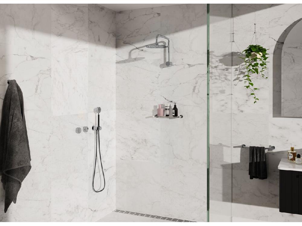 Reece Milli Mood Edit Round Handshower With Fixed Water Inlet Wall Bracket Chrome (3 Star)