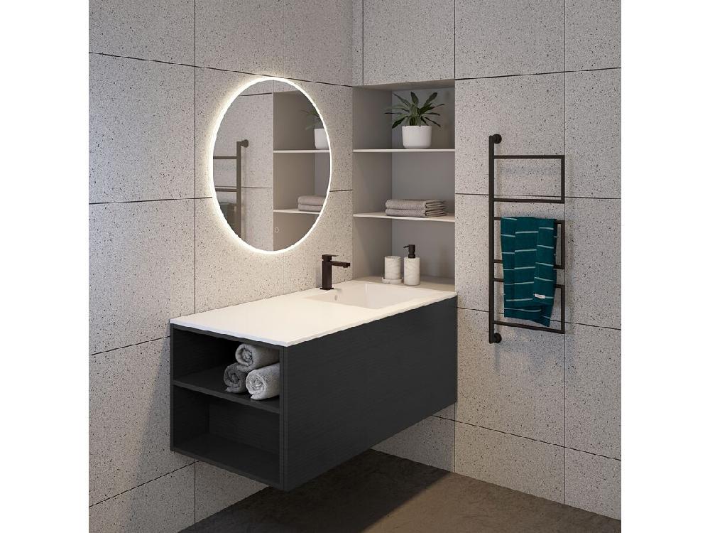 Reece Milli Mood Edit Swivel Heated Towel Rail 400 X 945mm Matte Black