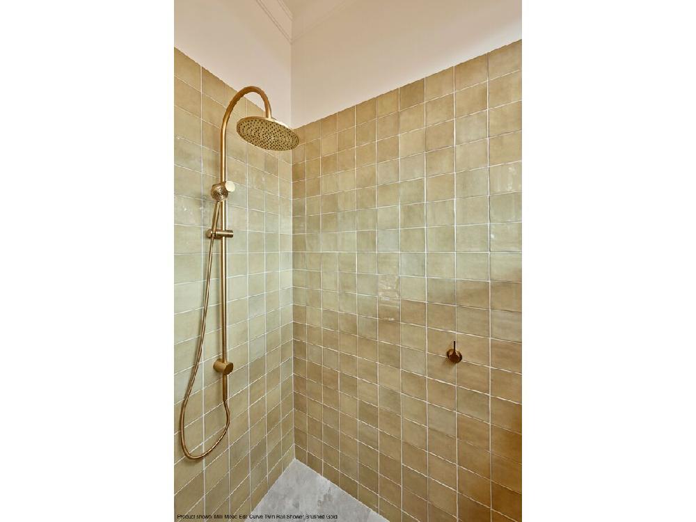 Reece Milli Mood Edit Twin Rail Shower 250mm Curved With Top Or Bottom Rail Water Inlet Chrome (3 Star)