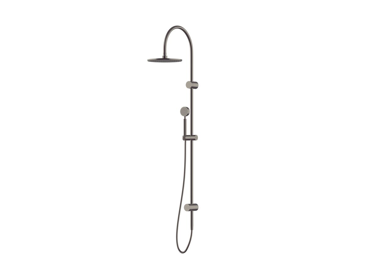 reece Milli Mood Edit Twin Rail Shower Curved PVD Brushed Gunmetal (3 Star)