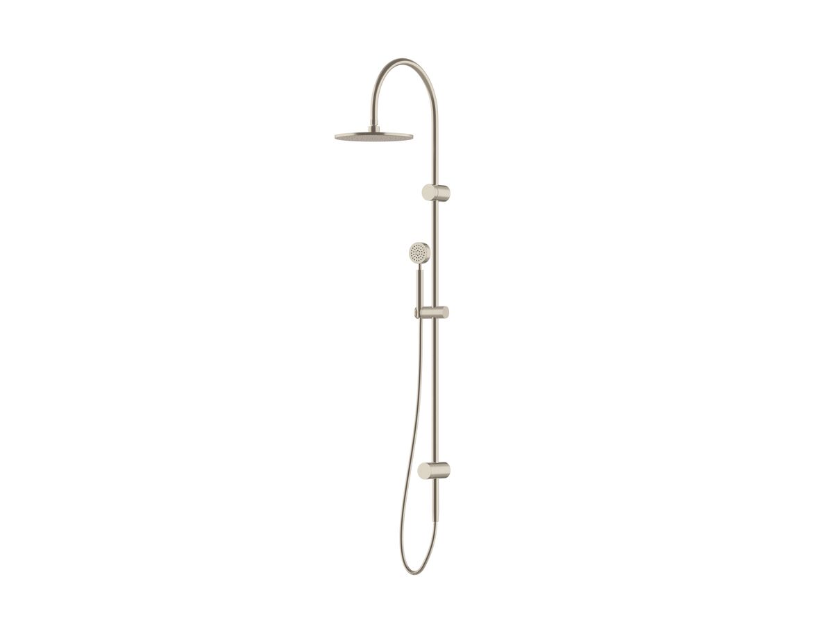 reece Milli Mood Edit Twin Rail Shower Curved PVD Brushed Nickel (3 Star)