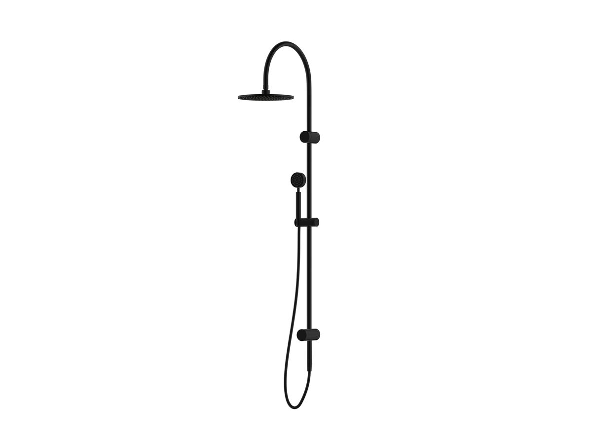 reece Milli Mood Edit Twin Rail Shower Curved PVD Matte Black (3 Star)