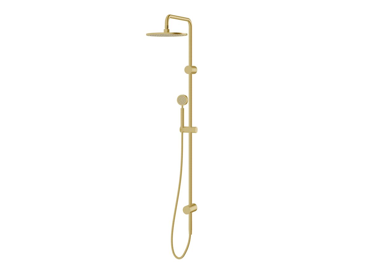 reece Milli Mood Edit Twin Rail Shower with Top Rail Water Inlet PVD Brushed Gold (3 Star)