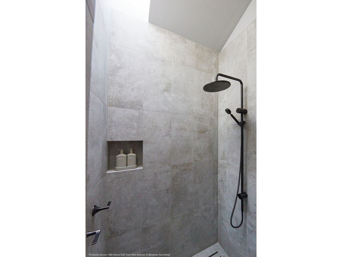 Reece Milli Mood Edit Twin Rail Shower With Top Rail Water Inlet Chrome (3 Star)