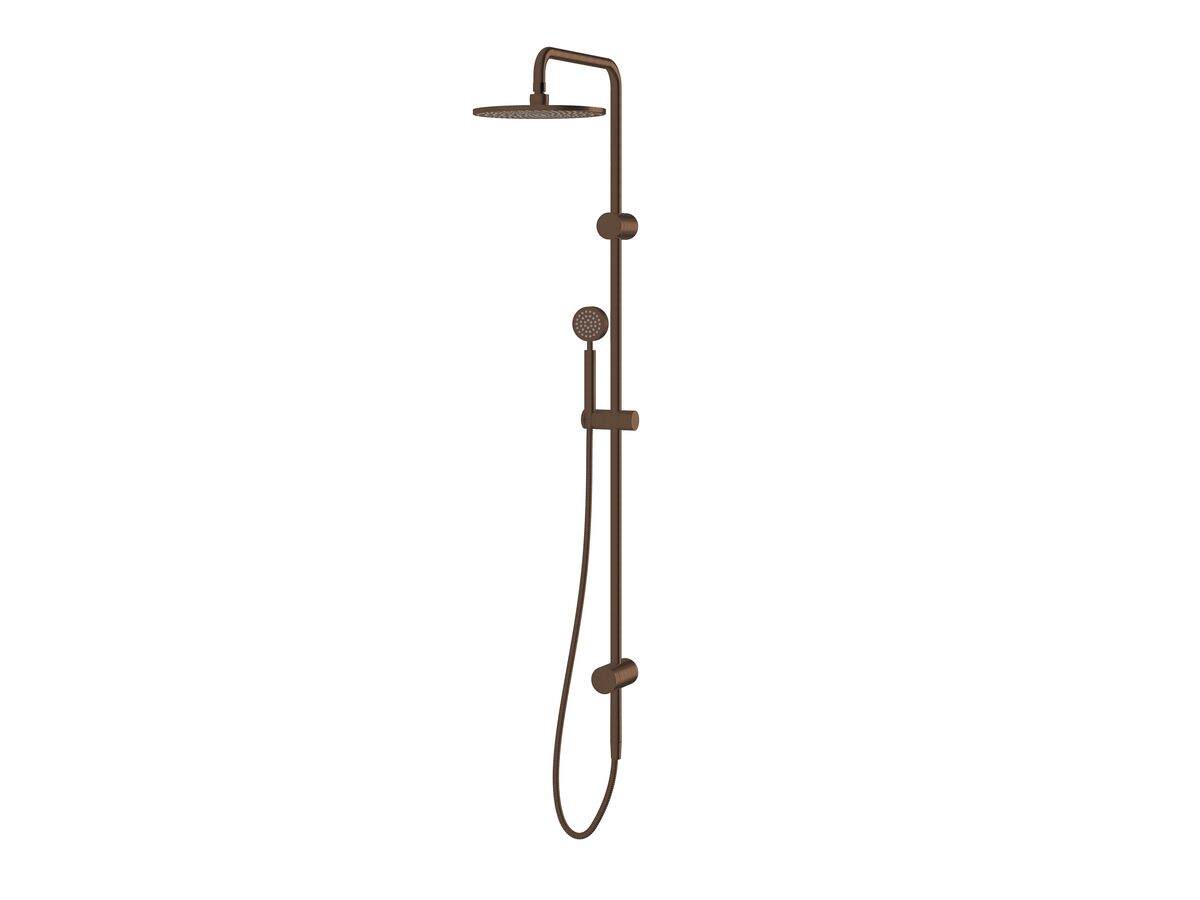 reece Milli Mood Edit Twin Rail Shower with Top Rail Water Inlet PVD Brushed Bronze (3 Star)