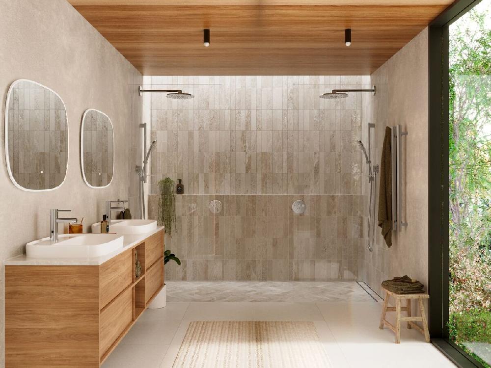 Reece Milli Mood Edit Vertical Triple Heated Towel Rail 900 X 38mm Chrome