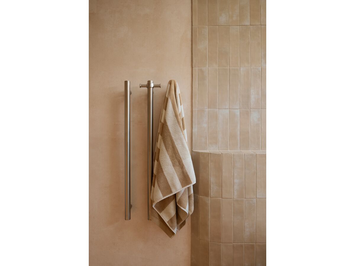 Reece Milli Mood Edit Vertical Triple Heated Towel Rail 900 X 38mm Brushed Nickel