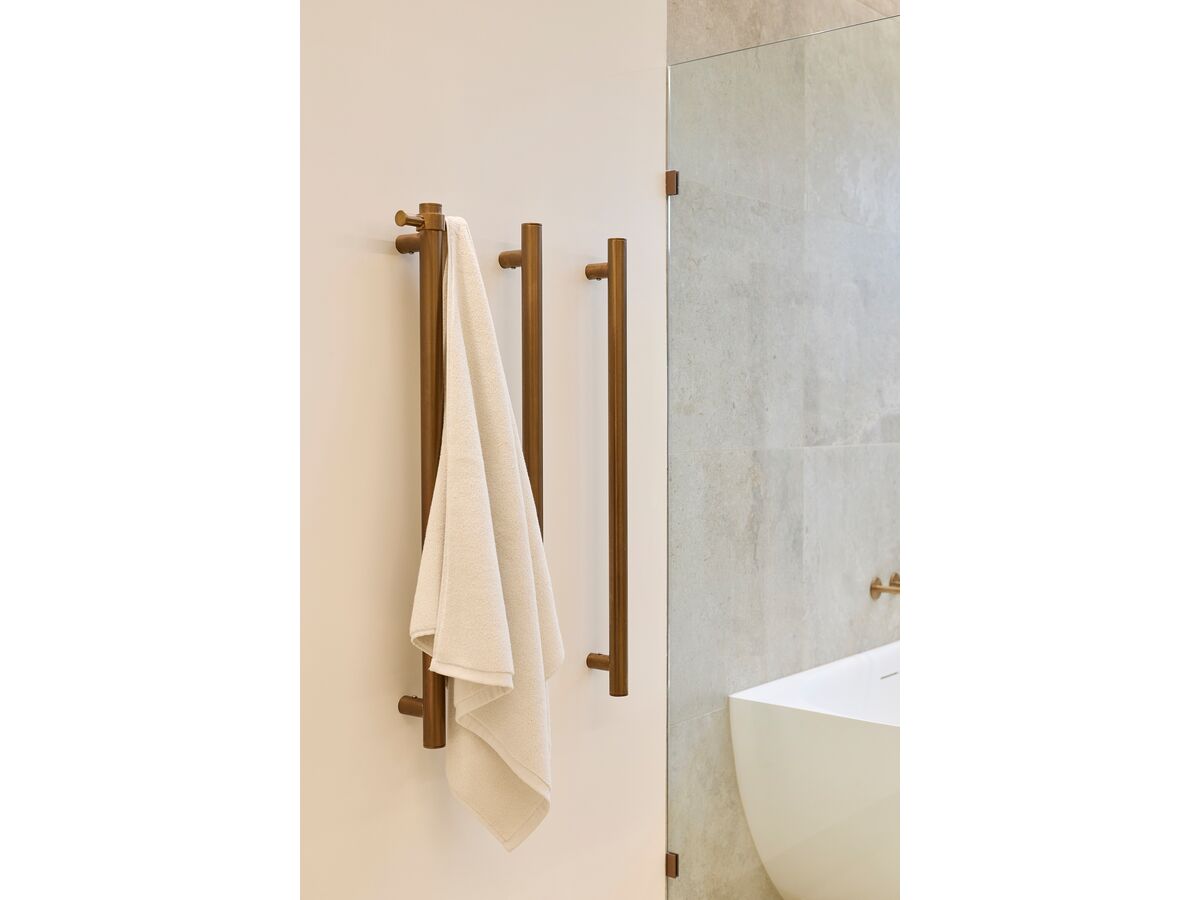 Reece Milli Mood Edit Vertical Triple Heated Towel Rail 900 X 38mm PVD Brushed Bronze