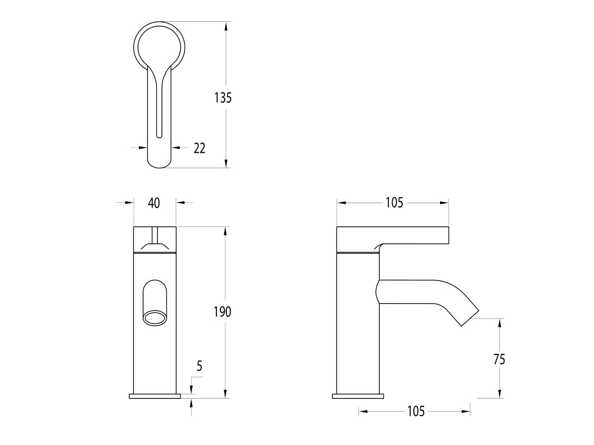 Reece Milli Oria Basin Mixer PVD Brushed Gunmetal (5 Star)
