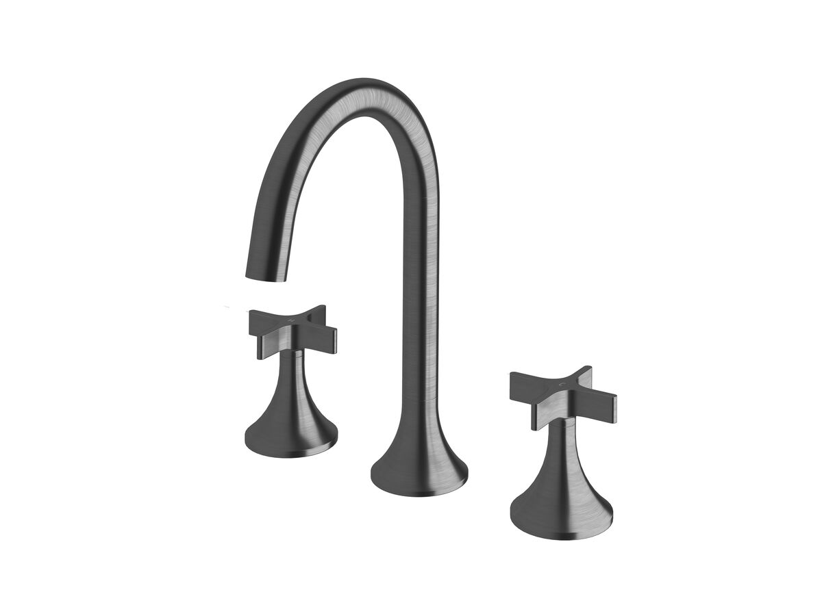 reece Milli Oria Cross Basin Set PVD Brushed Gunmetal (5 Star)
