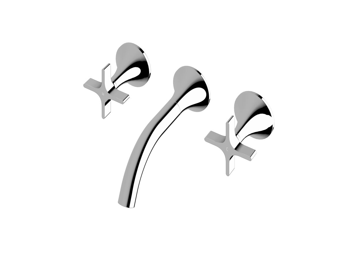 Reece Milli Oria Cross Wall Basin Set 165 Chrome (5 Star)