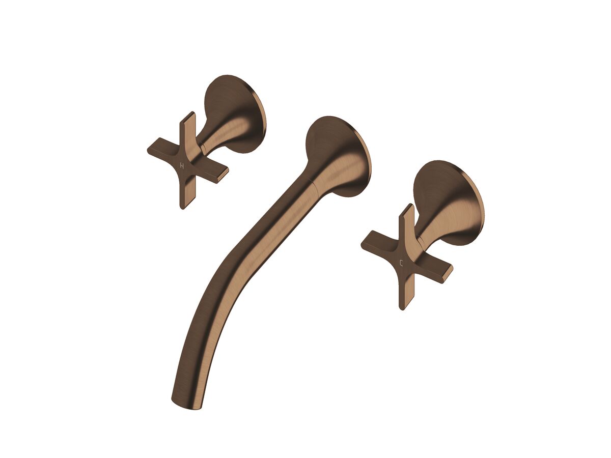 Reece Milli Oria Cross Wall Basin Set 215 PVD Brushed Bronze (5 Star)