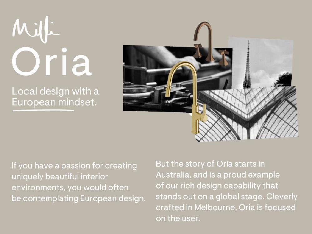 Reece Milli Oria Cross Wall Basin Set 215 PVD Brushed Gold (5 Star)
