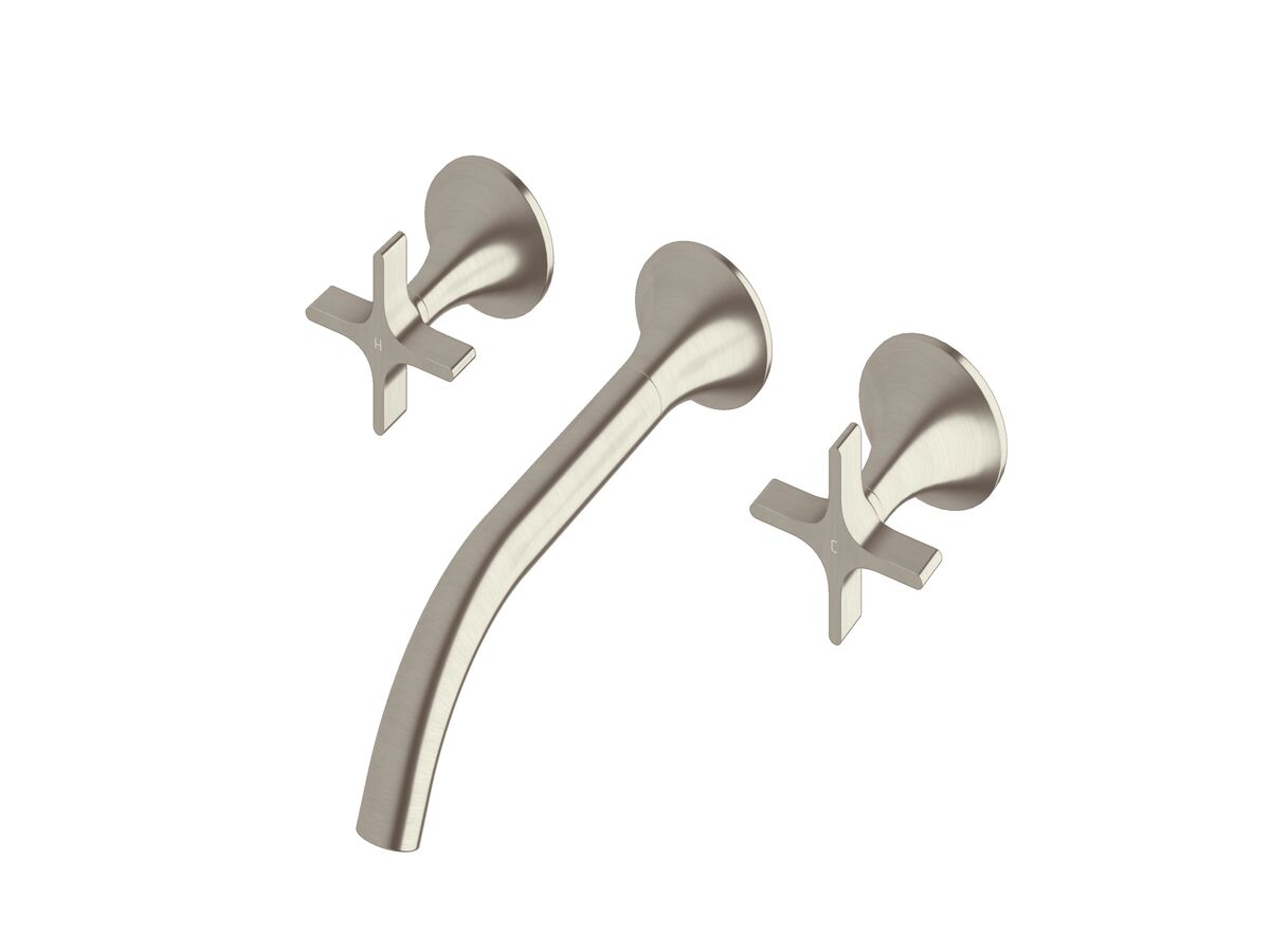 reece Milli Oria Cross Wall Basin Set 215 PVD Brushed Nickel (5 Star)