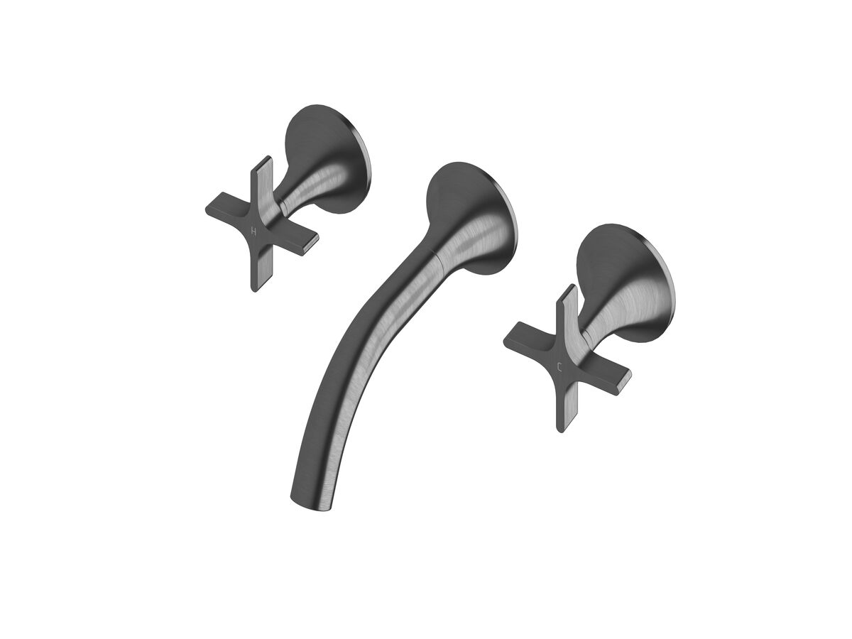 reece Milli Oria Cross Wall Bath Set 165 PVD Brushed Gunmetal (5 Star)
