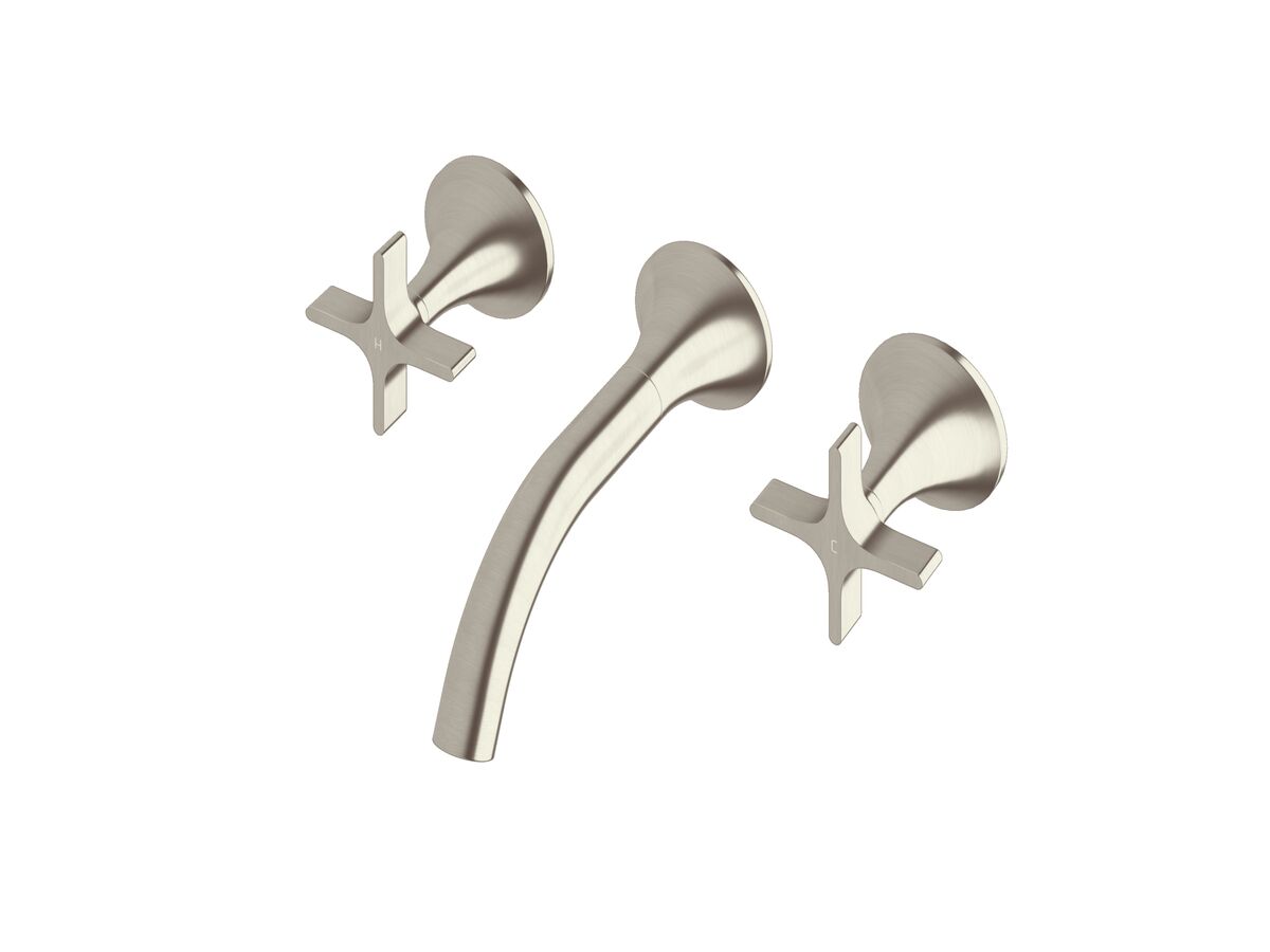 reece Milli Oria Cross Wall Bath Set 165 PVD Brushed Nickel (5 Star)