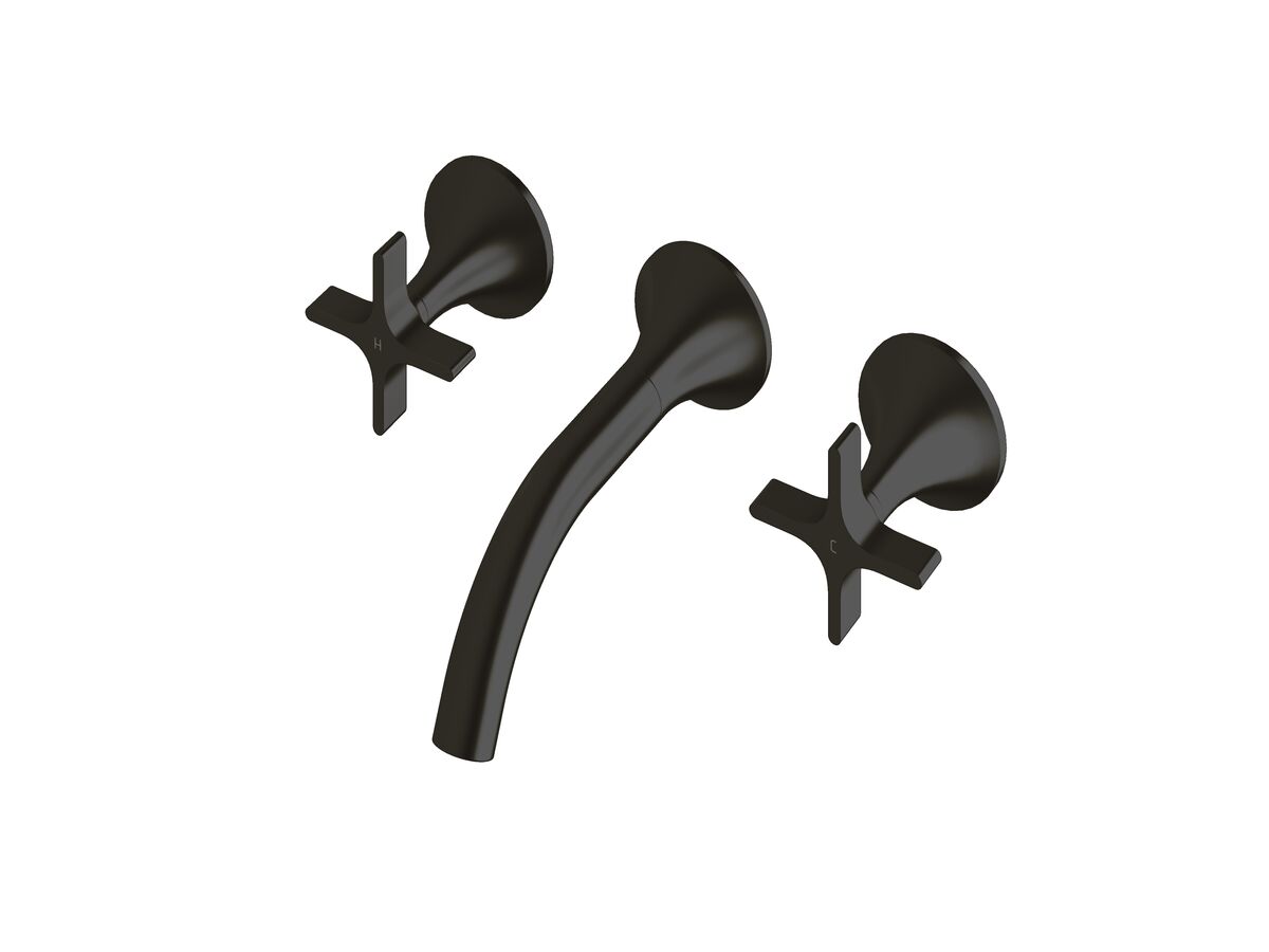 reece Milli Oria Cross Wall Bath Set 165 PVD Matte Black (5 Star)