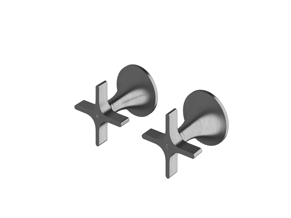 reece Milli Oria Cross Wall Top Assembly PVD Brushed Gunmetal