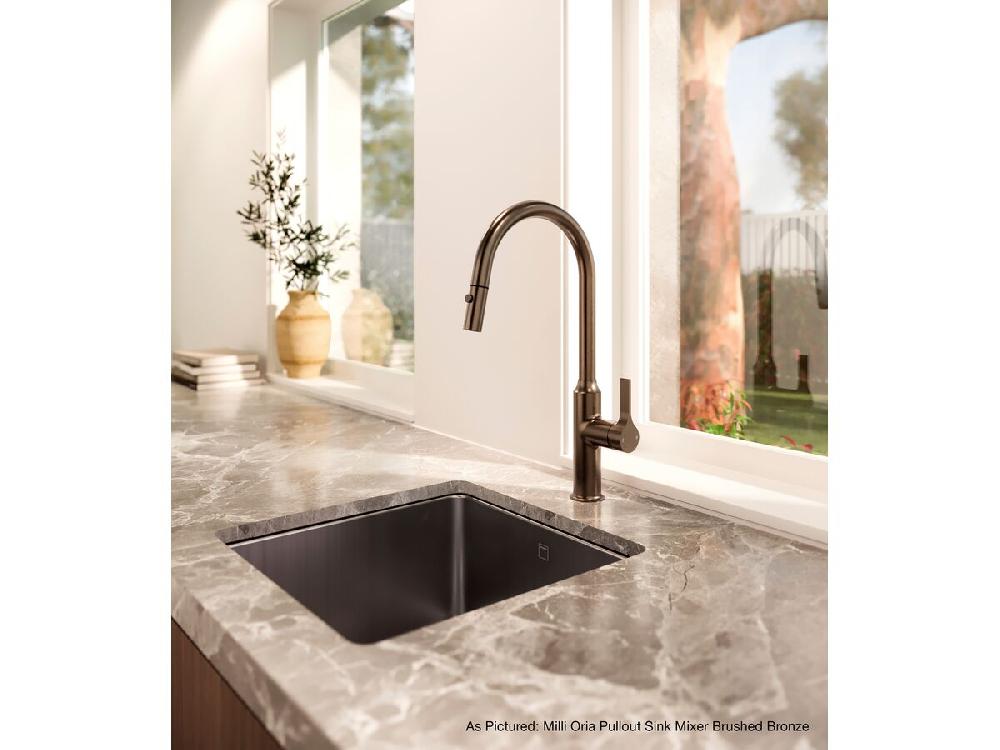 Reece Milli Oria Sink Mixer Pull Out Spray PVD Matte Black (5 Star) Lead Free