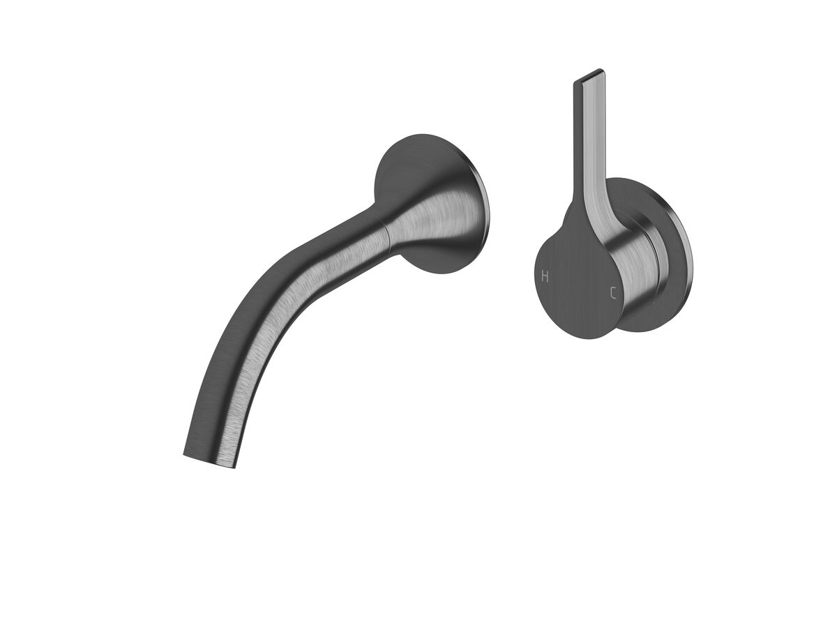 reece Milli Oria Wall Basin Mixer Outlet System 165mm PVD Brushed Gunmetal (5 Star)