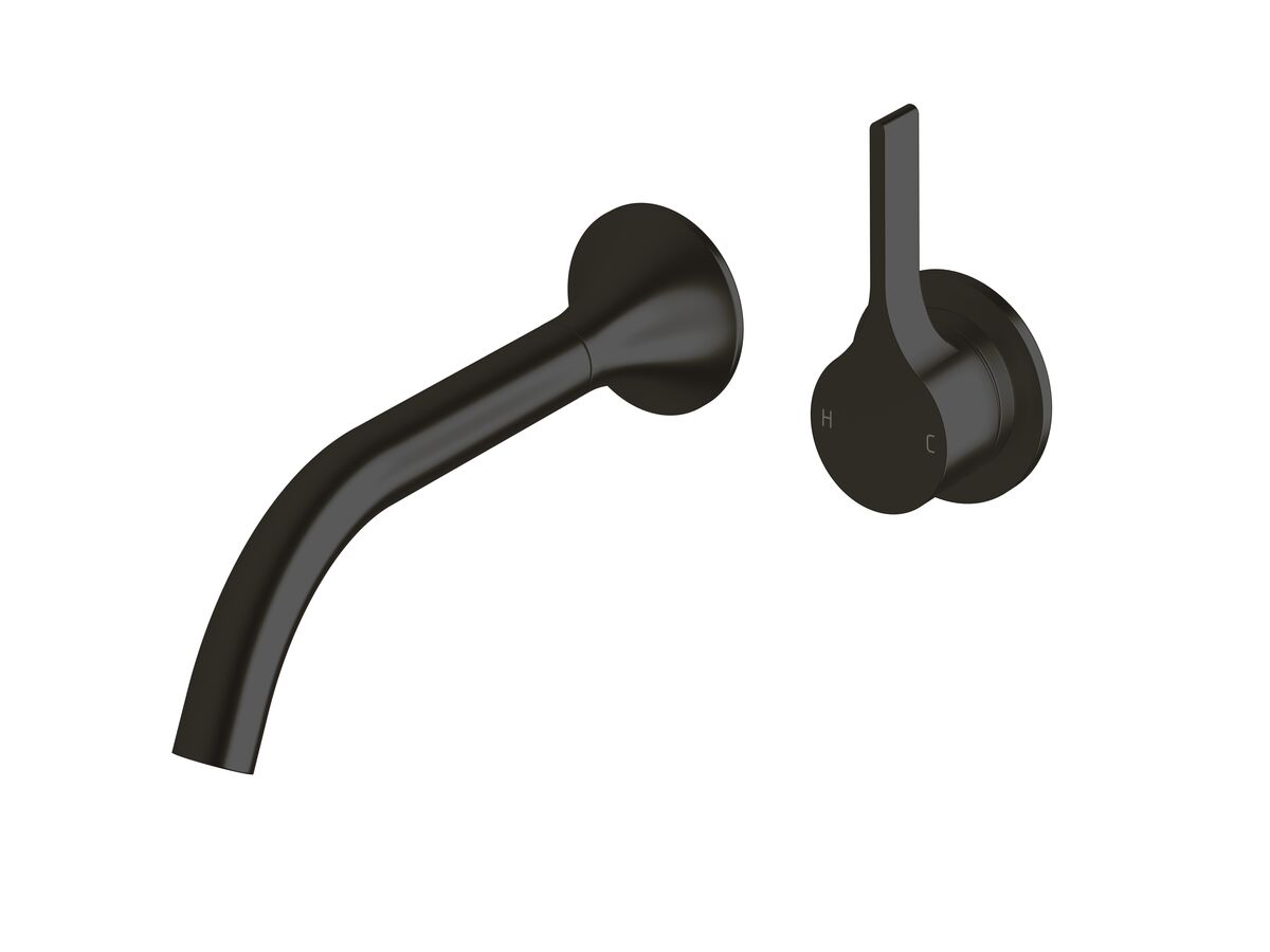 reece Milli Oria Wall Basin Mixer Outlet System 215mm PVD Matte Black (5 Star)