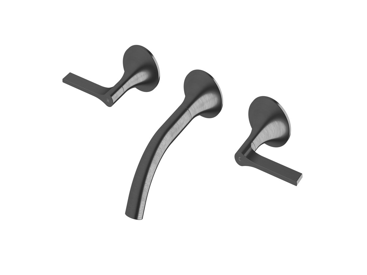 reece Milli Oria Wall Basin Set 165mm PVD Brushed Gunmetal (5 Star)