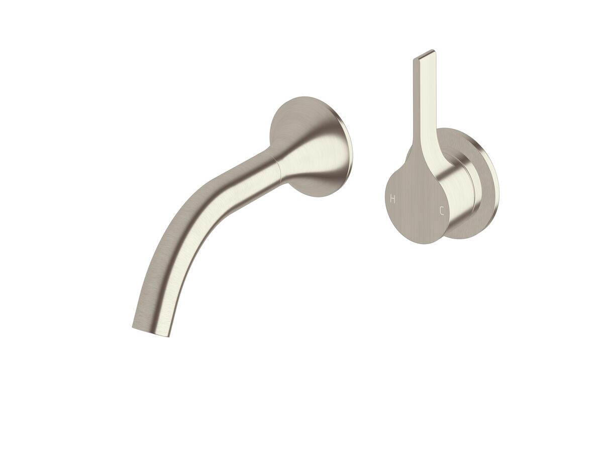 reece Milli Oria Wall Bath Mixer Outlet System 165mm PVD Brushed Nickel