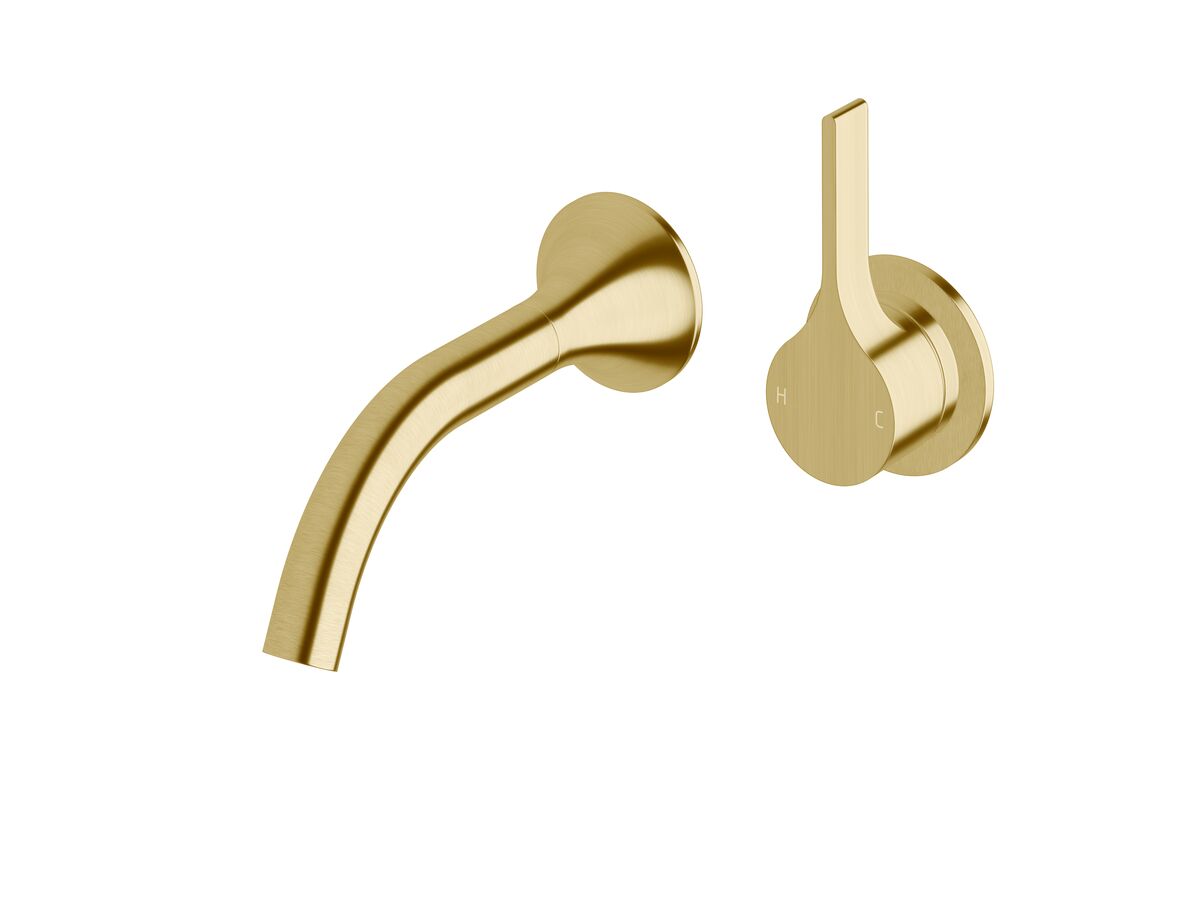 reece Milli Oria Wall Bath Mixer Outlet System 165mm PVD Brushed Gold