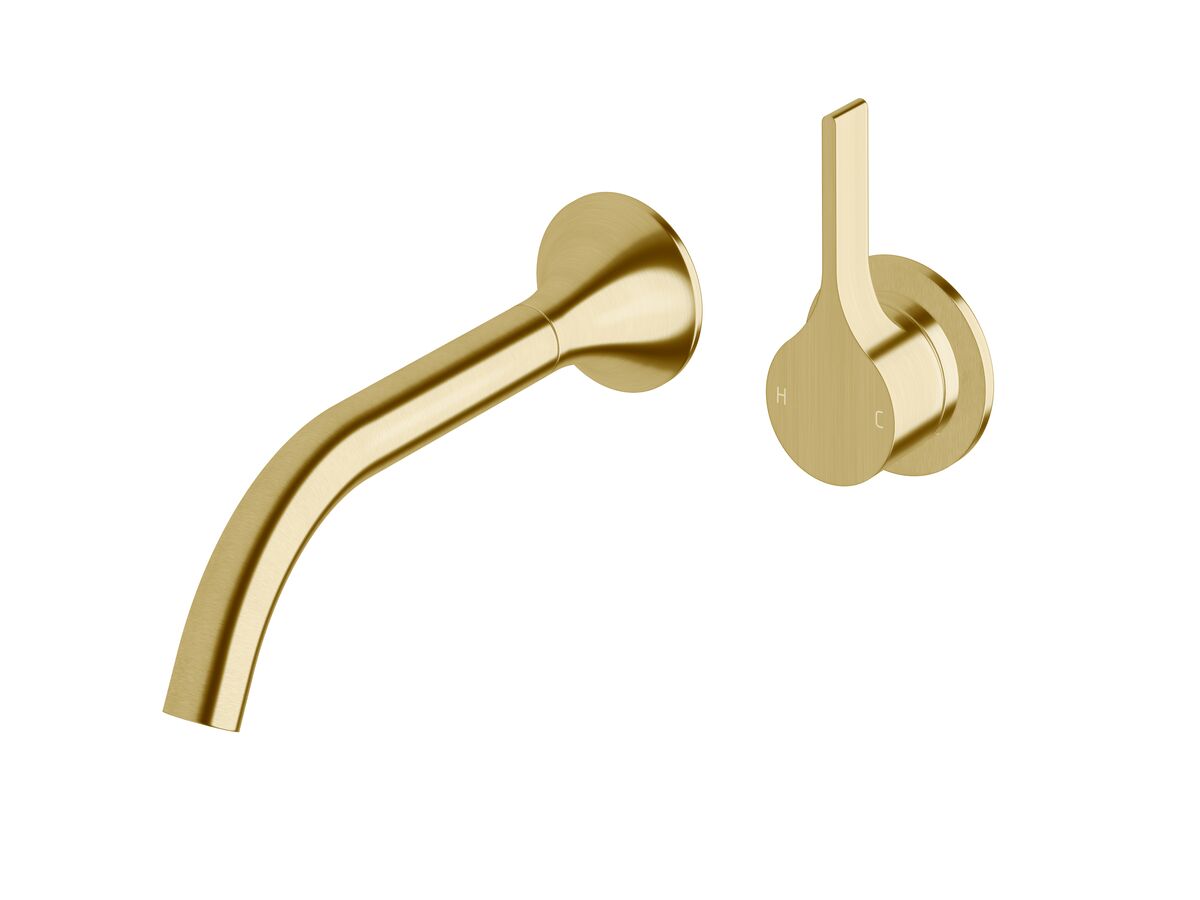 reece Milli Oria Wall Bath Mixer Outlet System 215mm PVD Brushed Gold