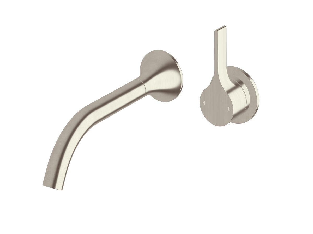 reece Milli Oria Wall Bath Mixer Outlet System 215mm PVD Brushed Nickel