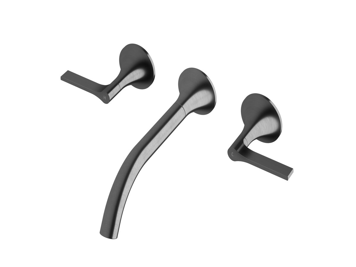 reece Milli Oria Wall Bath Set 215mm PVD Brushed Gunmetal