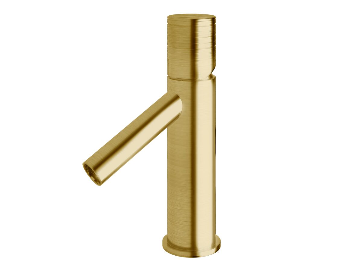 reece Milli Pure Basin Mixer Tap with Cirque Textured Handle PVD Brushed Gold (6 Star)