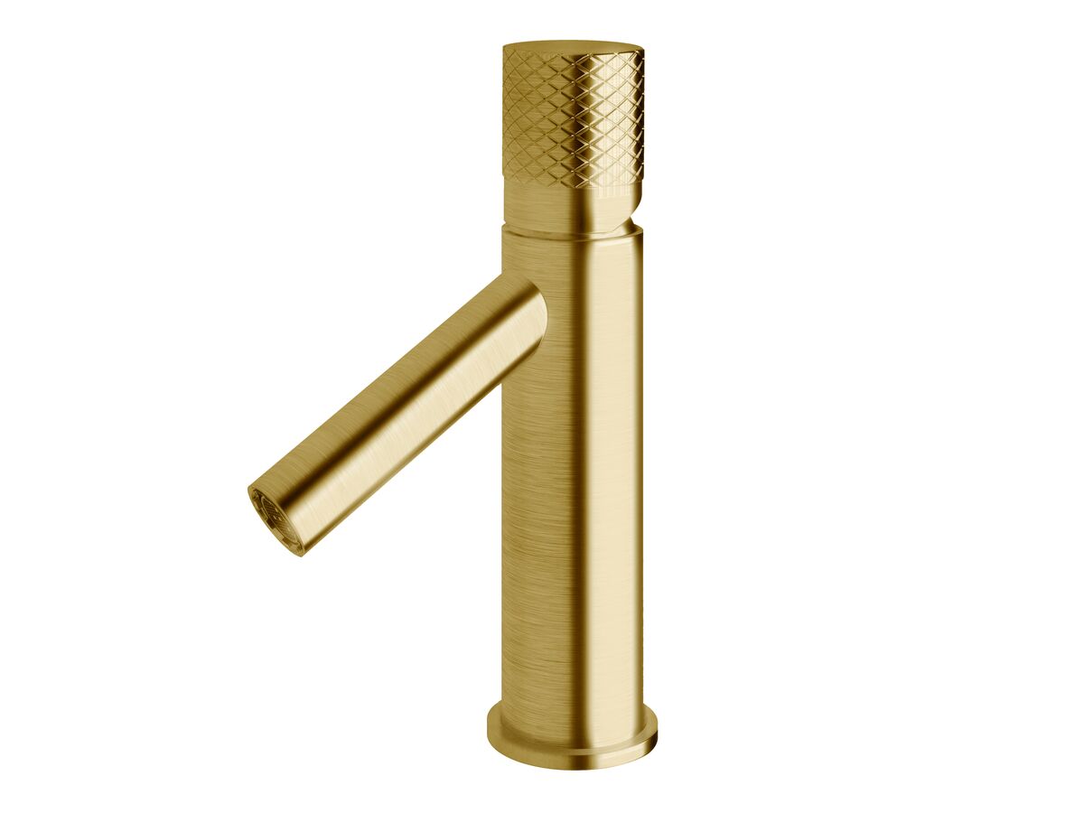Reece Milli Pure Basin Mixer Tap With Diamond Textured Handle PVD Brushed Gold (6 Star)