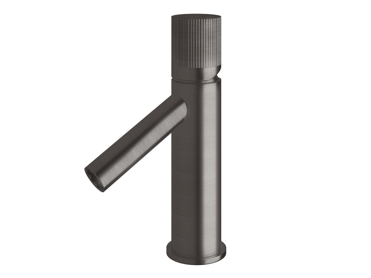 reece Milli Pure Basin Mixer Tap with Linear Textured Handle PVD Brushed Gunmetal (6 Star)
