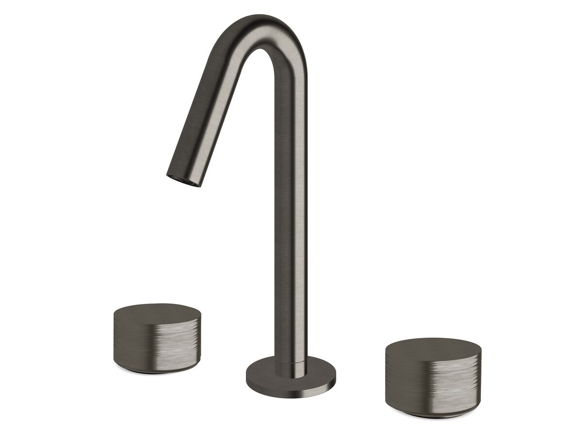 reece Milli Pure Basin Set with Cirque Textured Handles PVD Brushed Gunmetal (5 Star)