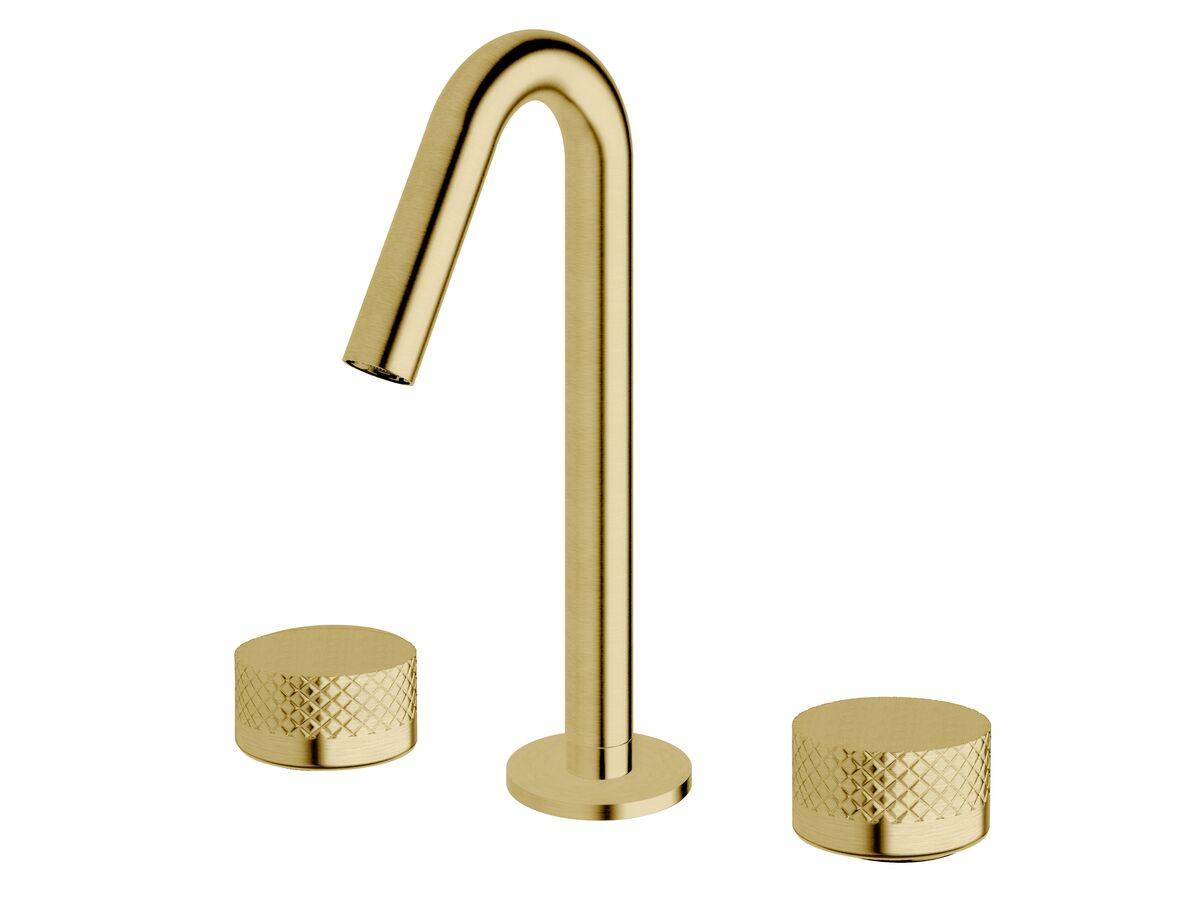Reece Milli Pure Basin Set With Diamond Textured Handles PVD Brushed Gold (5 Star)