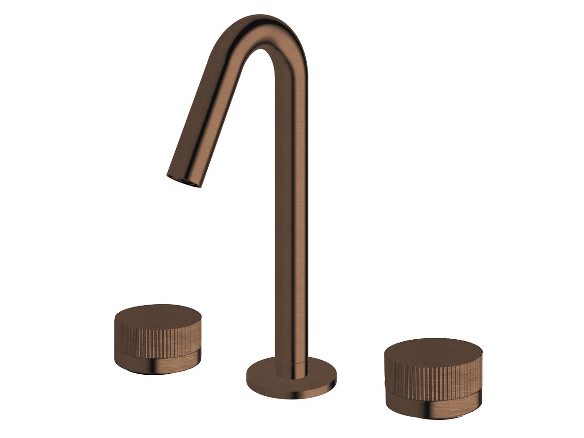 Reece Milli Pure Basin Set With Linear Textured Handles PVD Brushed Bronze (5 Star)