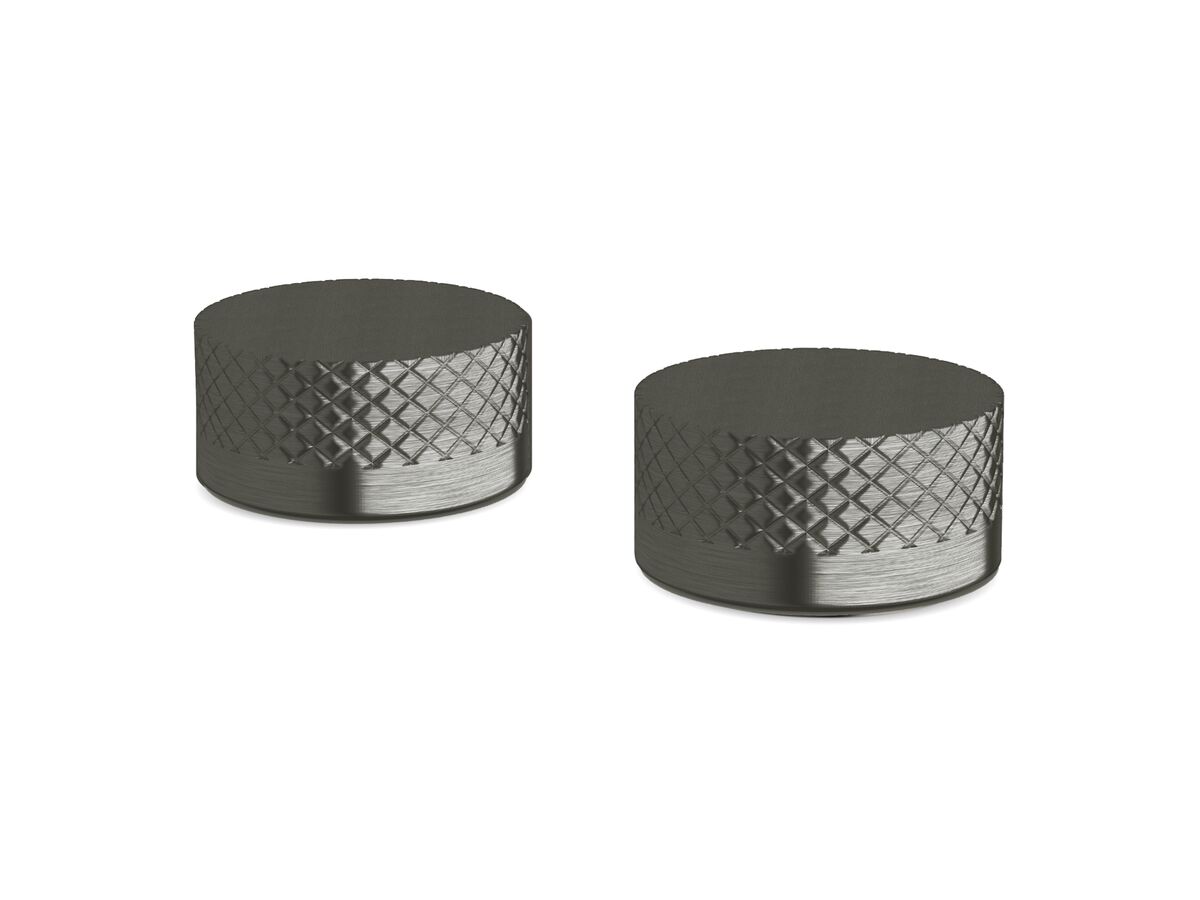 reece Milli Pure Basin Top Assembly Taps with Diamond Textured Handles PVD Brushed Gunmetal