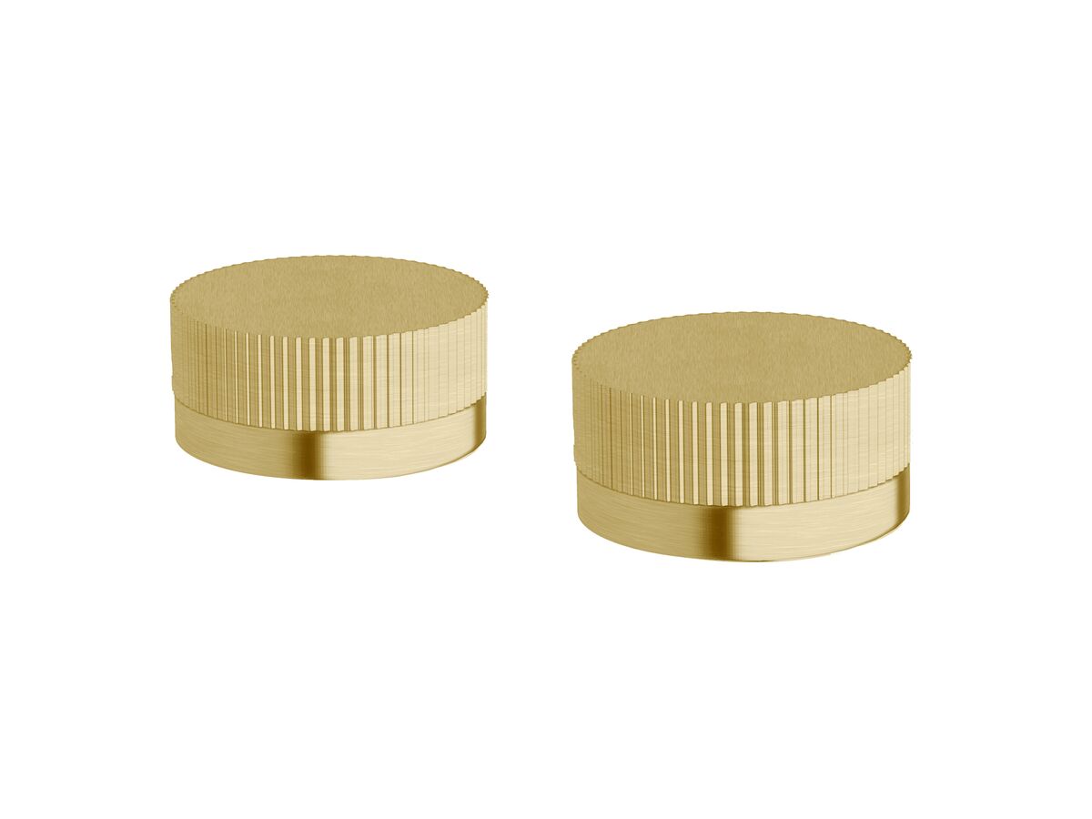 reece Milli Pure Basin Top Assembly Taps with Linear Textured Handles PVD Brushed Gold