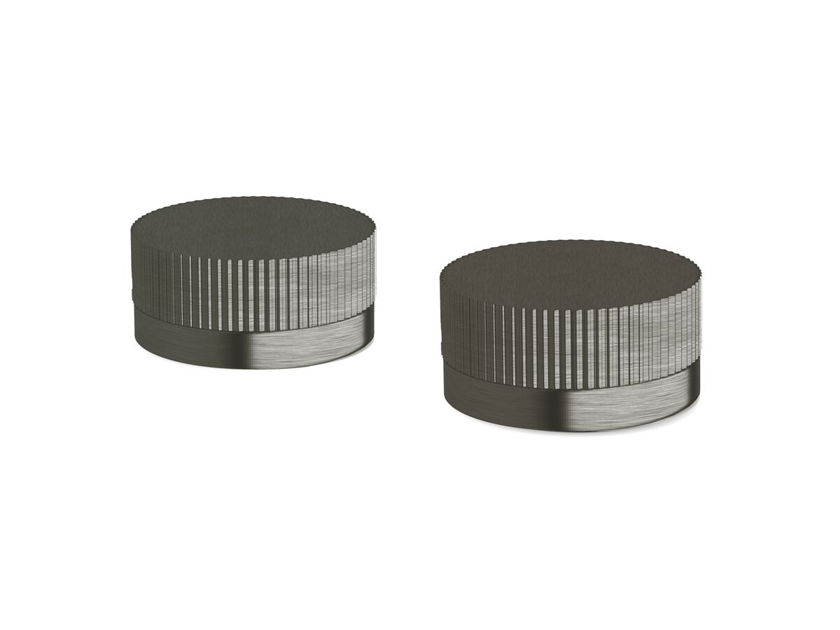 reece Milli Pure Basin Top Assembly Taps with Linear Textured Handles PVD Brushed Gunmetal