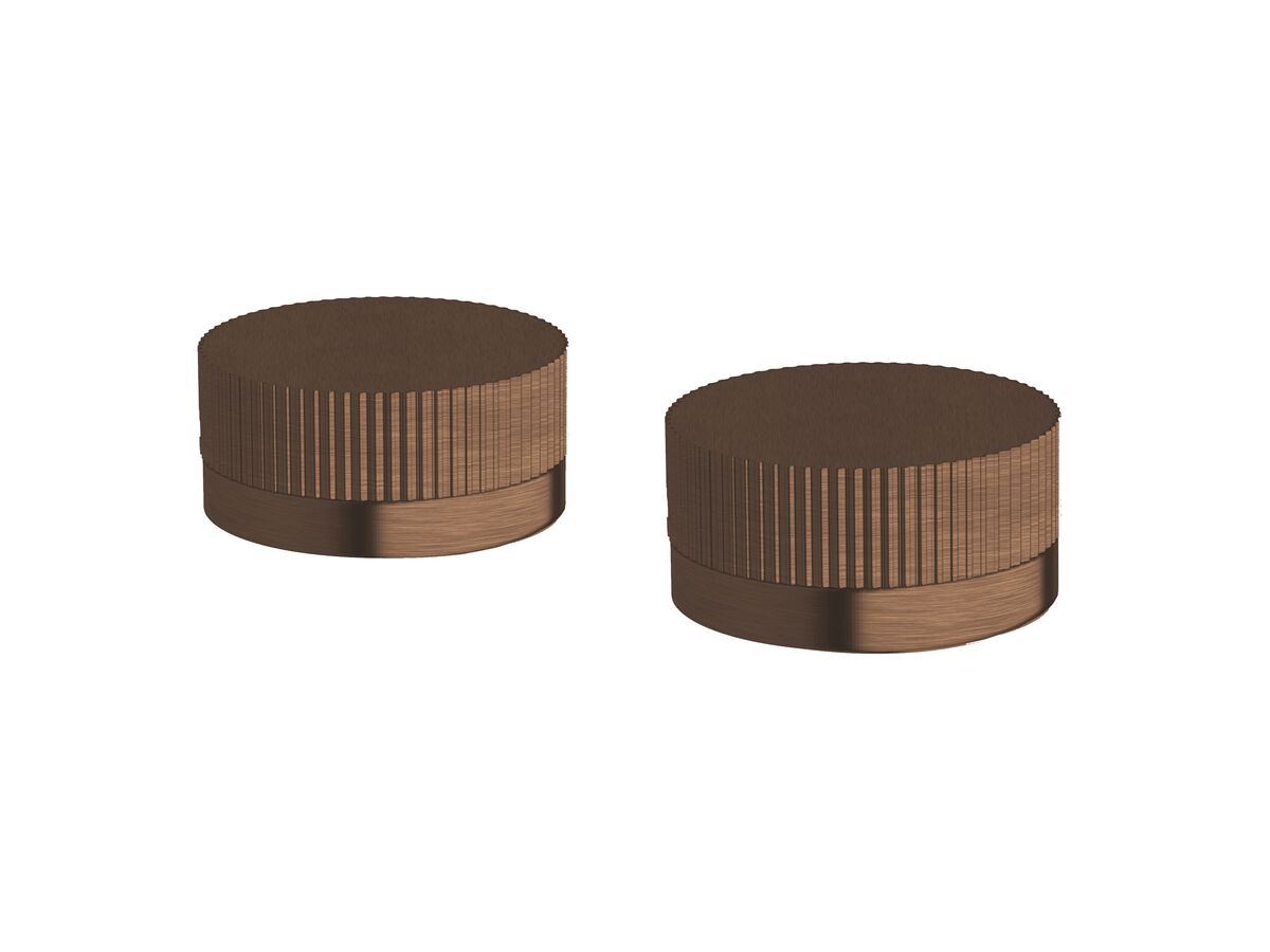 Reece Milli Pure Basin Top Assembly Taps With Linear Textured Handles PVD Brushed Bronze