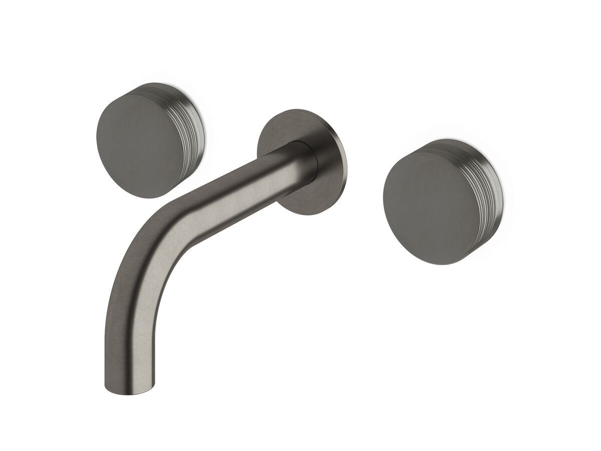 reece Milli Pure Bath Set 160mm with Cirque Textured Handles PVD Brushed Gunmetal