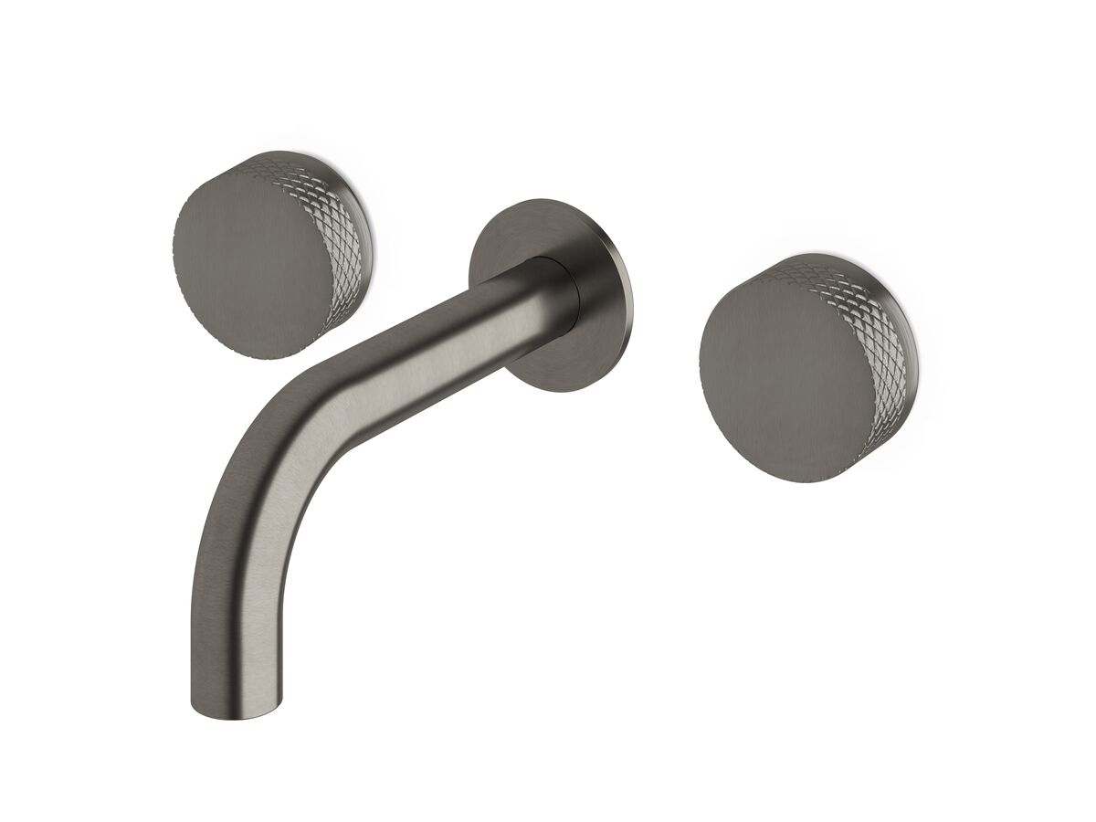 reece Milli Pure Bath Set 160mm with Diamond Textured Handles PVD Brushed Gunmetal