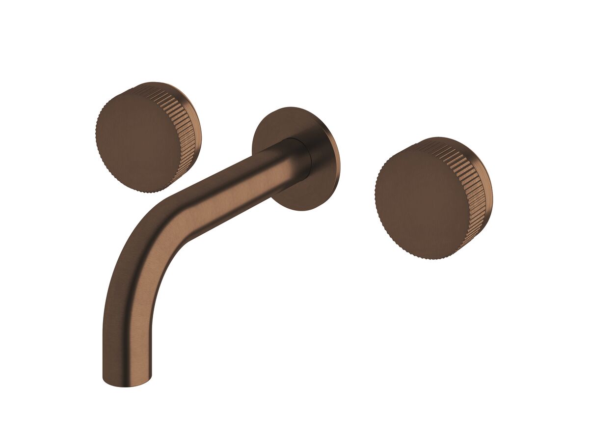reece Milli Pure Bath Set 160mm with Linear Textured Handles PVD Brushed Bronze